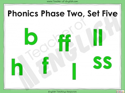 Phonics Phase 2, Set 5 - h, b, f, ff, l, ll, ss